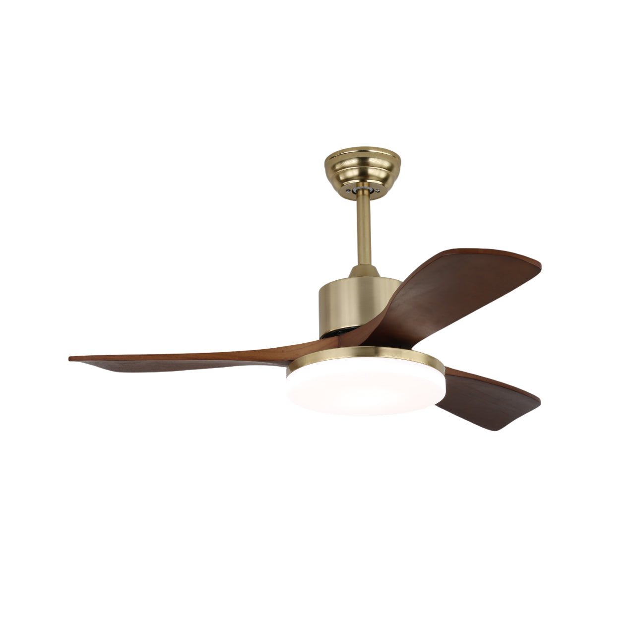 Plafoniera Ventilatore da Soffitto Selora in Ottone e Legno