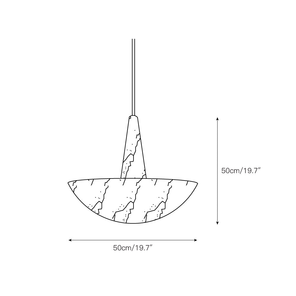 Nysilos Premium Nordic Alabaster Metal Pendant Lamp - Lamp Copper