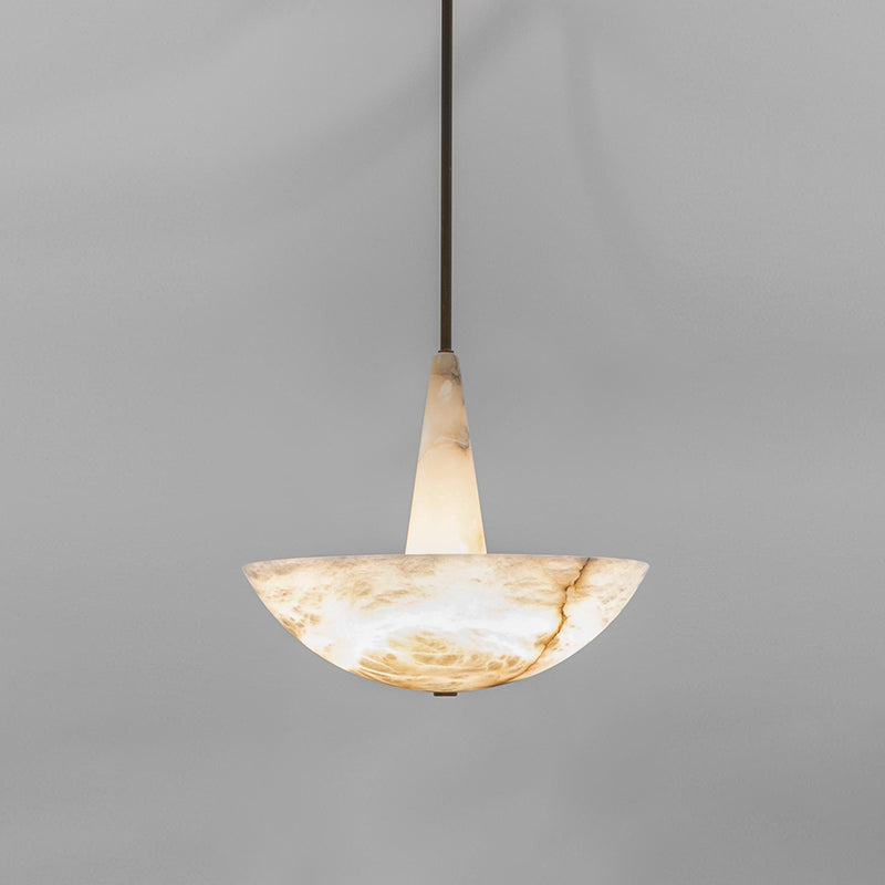 Nysilos Premium Nordic Alabaster Metal Pendant Lamp - Lamp Copper