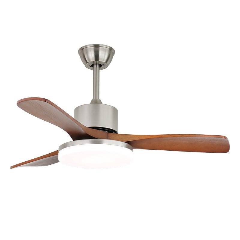 Elara Ventilatore da Soffitto Moderno in Ottone e Legno con Luce