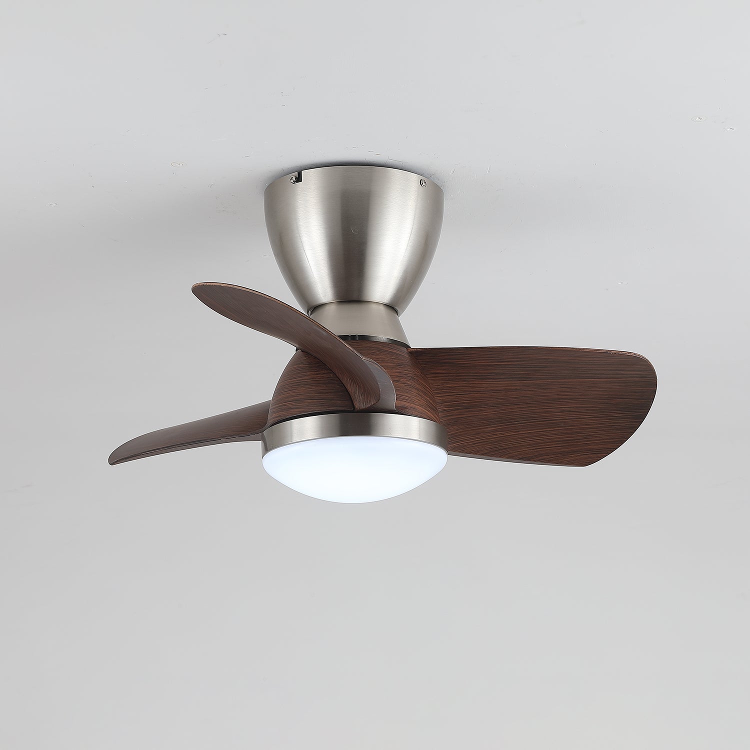 Ventilatore da Soffitto con Luce Elora con paralume in acrilico bianco