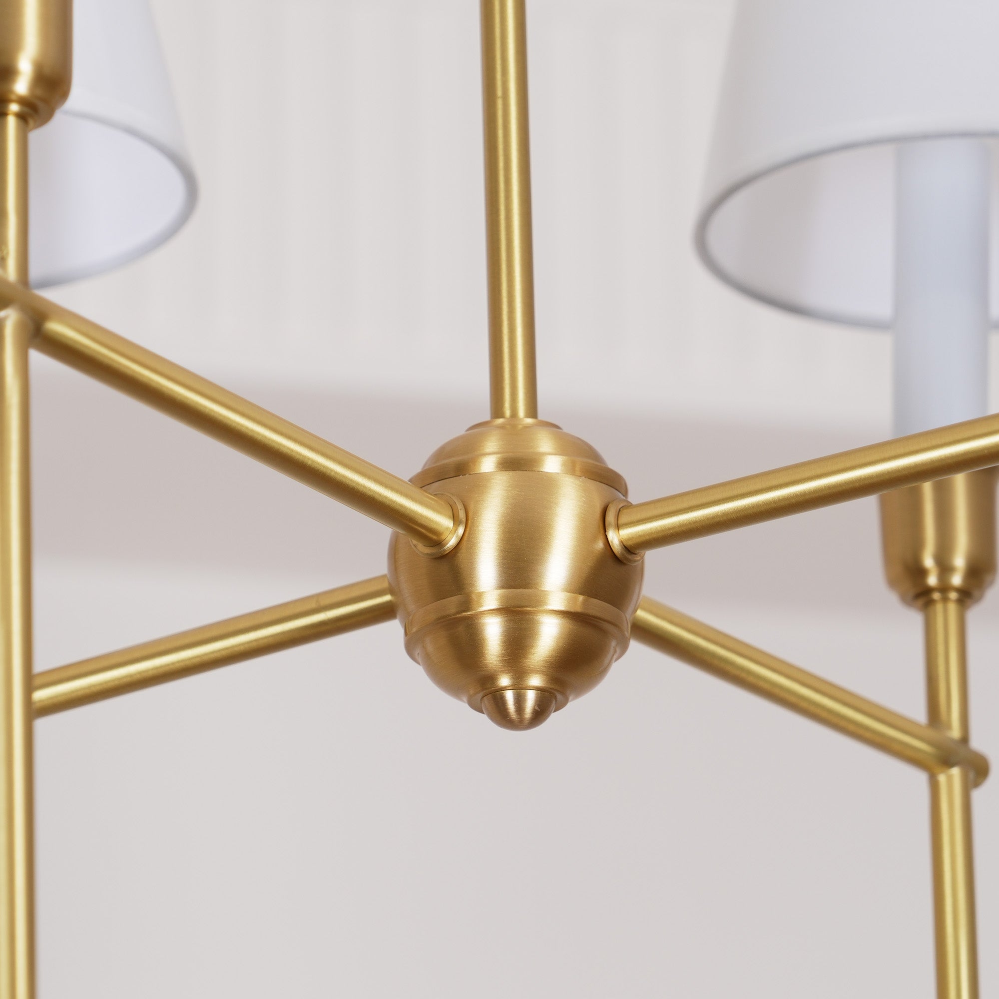 Silva Lampadario di Lusso in Ottone e Tessuto