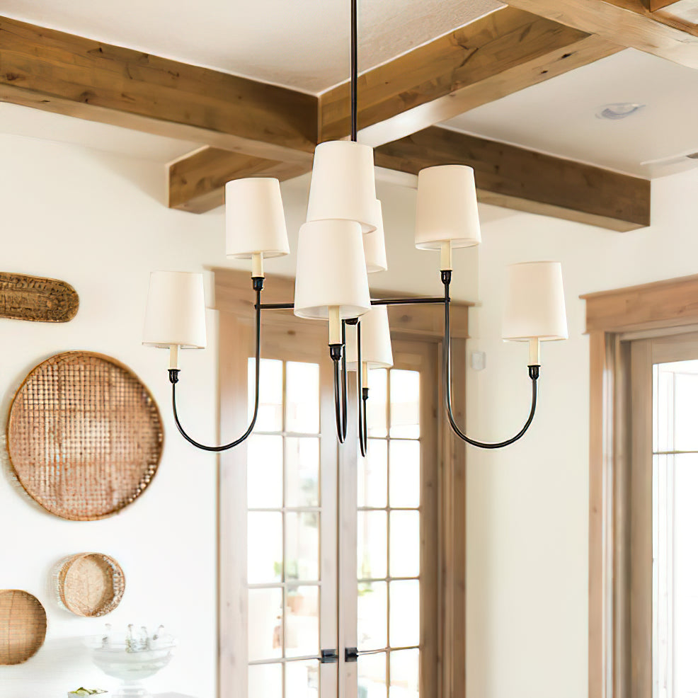 Silva Lampadario di Lusso in Ottone e Tessuto