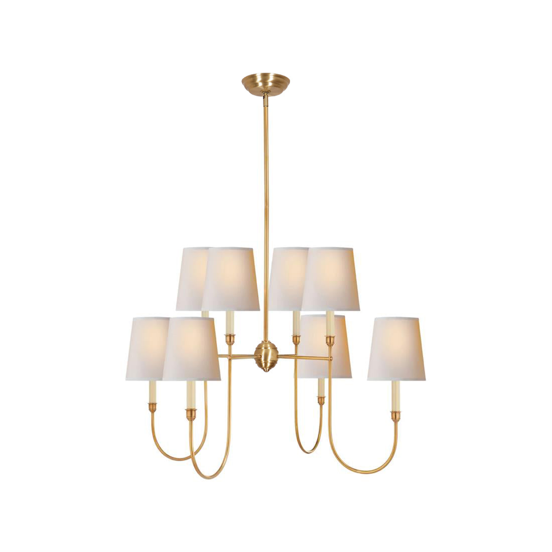 Silva Lampadario di Lusso in Ottone e Tessuto