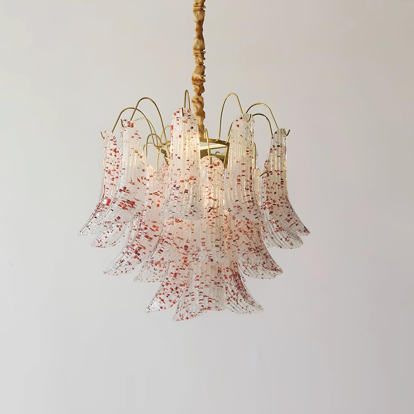 Chandelier Glass Petals Metal Frame Colorful Artistic Ambience - Letslighting