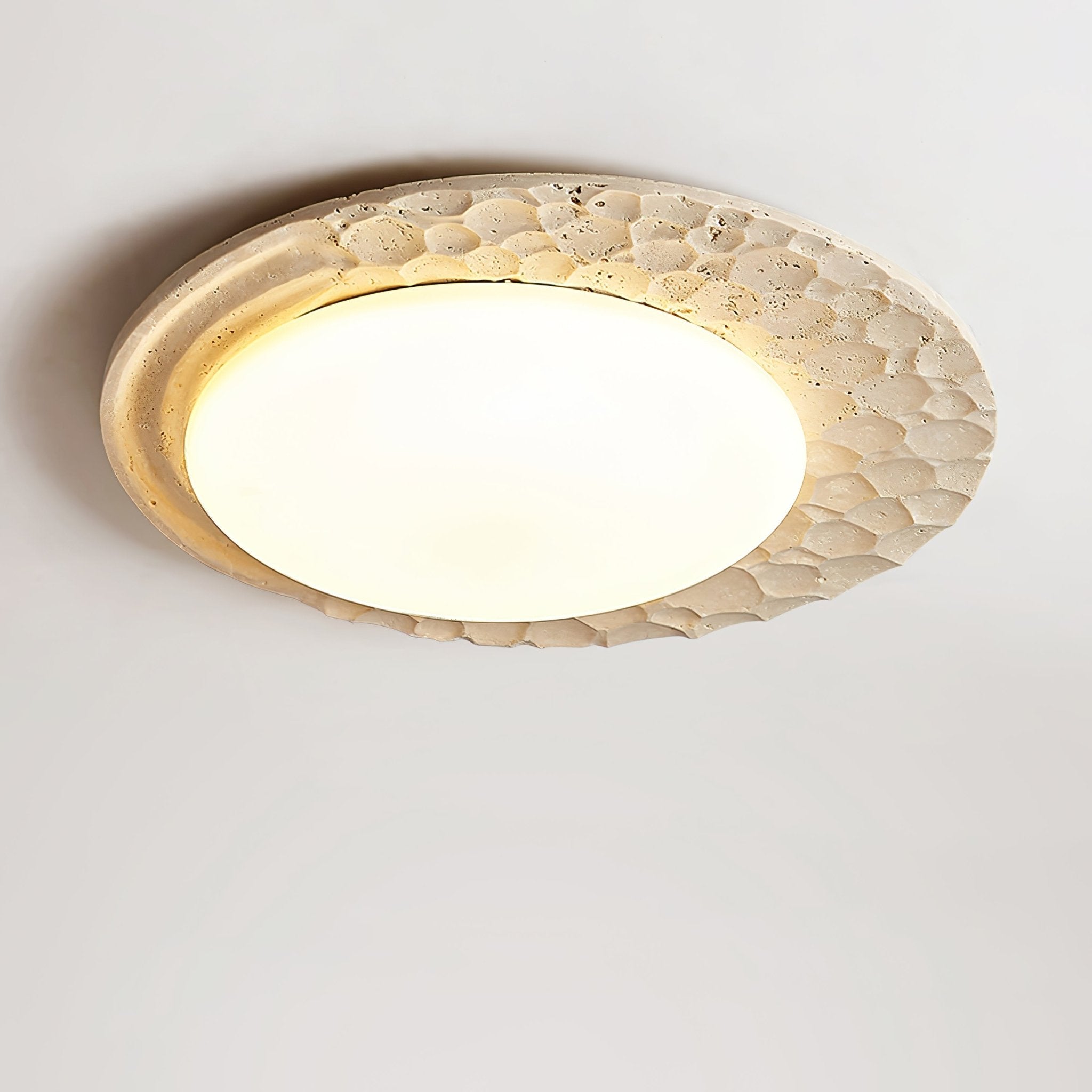 Ivsoris Textured Travertine Ceiling Light - Neutralighting