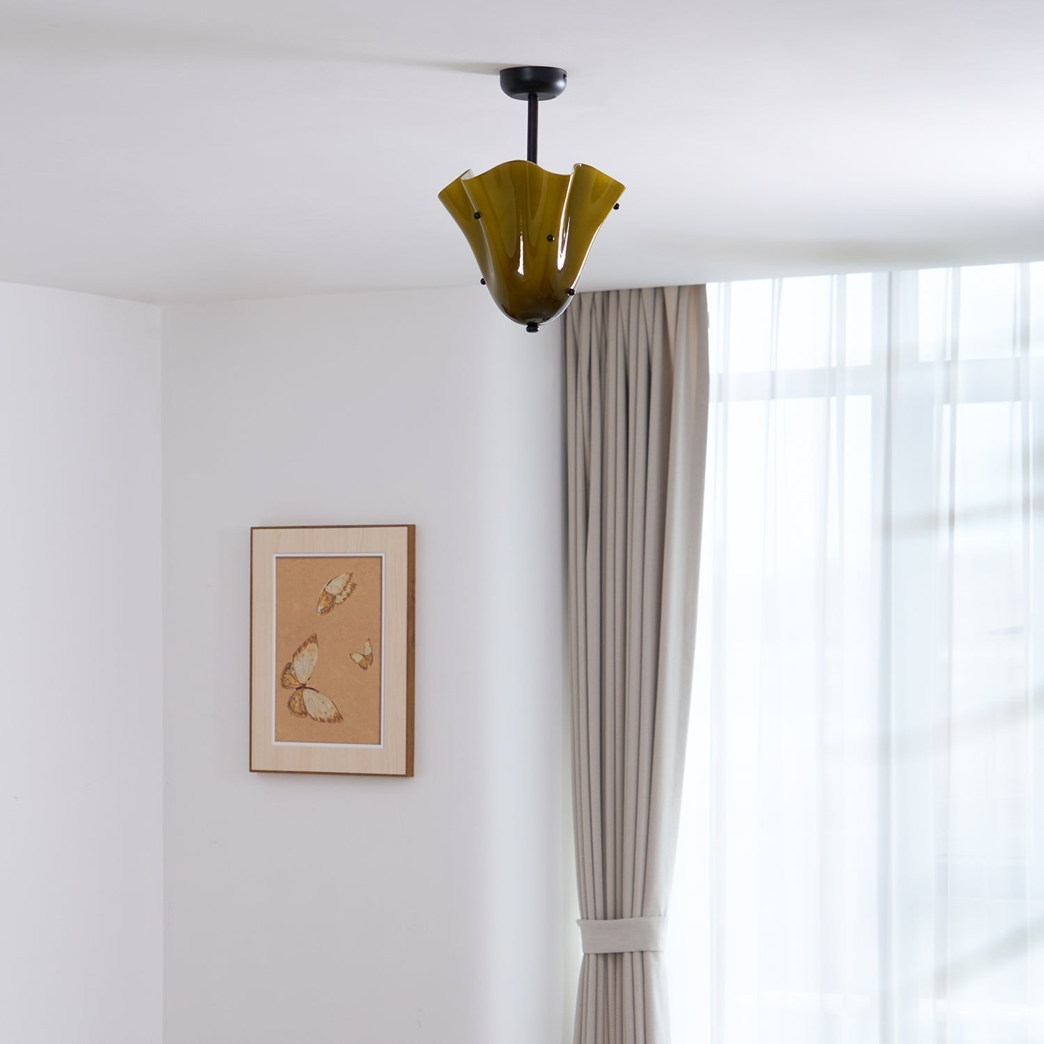 Eldis Murano Glass Semi Flush Ceiling Light - Letslighting