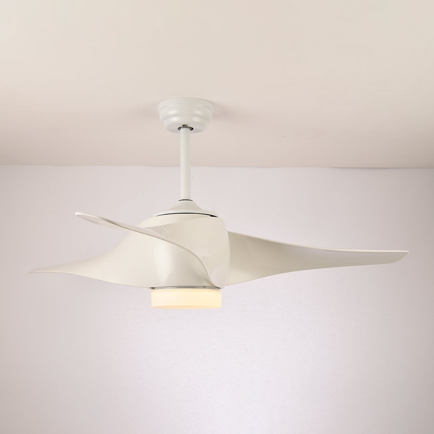 Ventilatore da soffitto con luce AeroGlow finitura caffè, primo piano della luce
