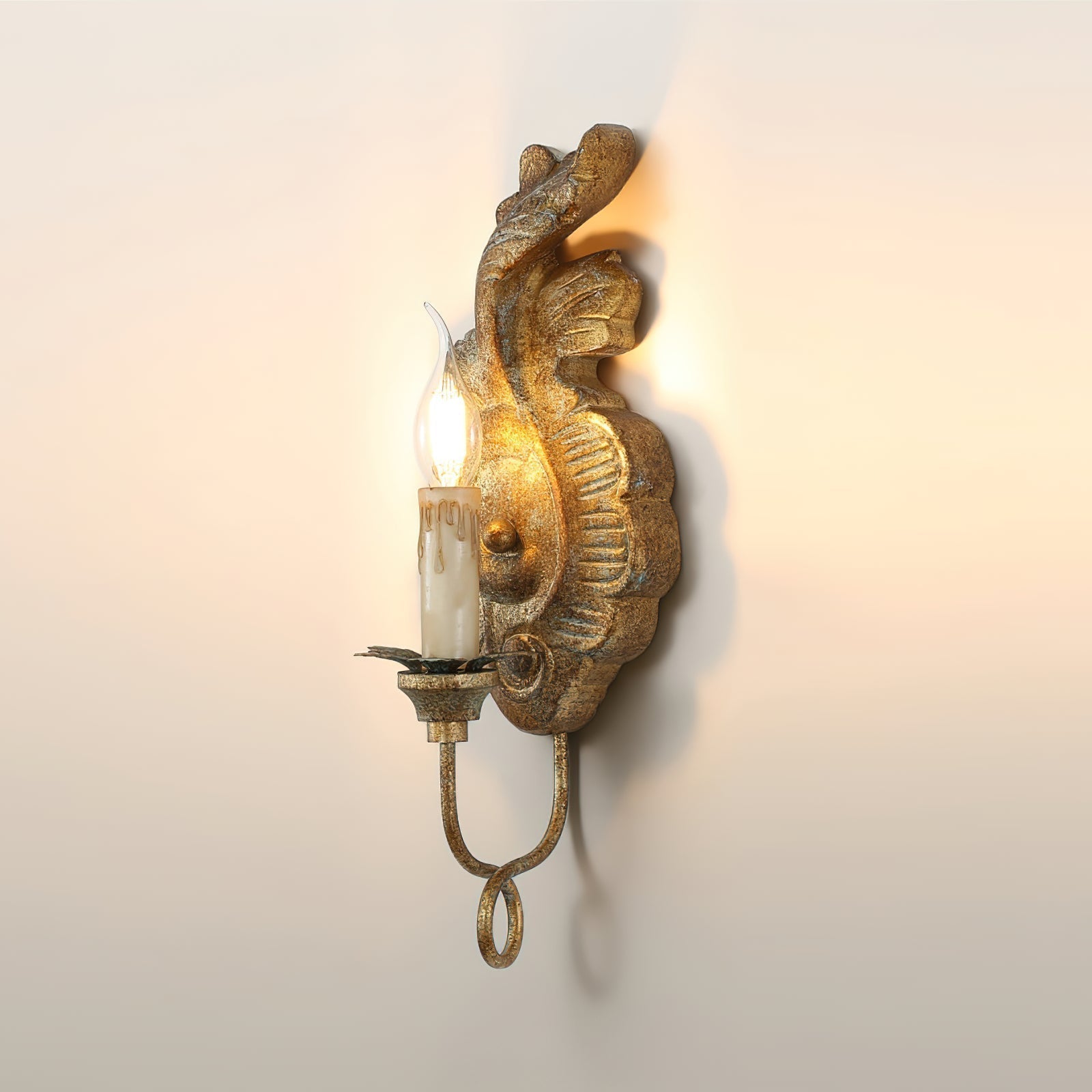 Olsilel Elegance Vintage Resin Metal Sconce Wall Lamp - Lamp Copper