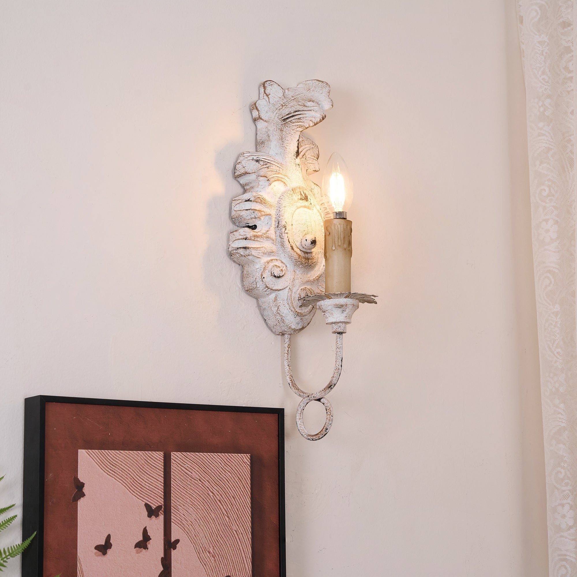 Olsilel Elegance Vintage Resin Metal Sconce Wall Lamp - Lamp Copper