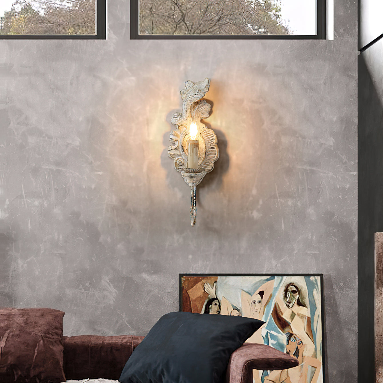 Olsilel Elegance Vintage Resin Metal Sconce Wall Lamp - Lamp Copper