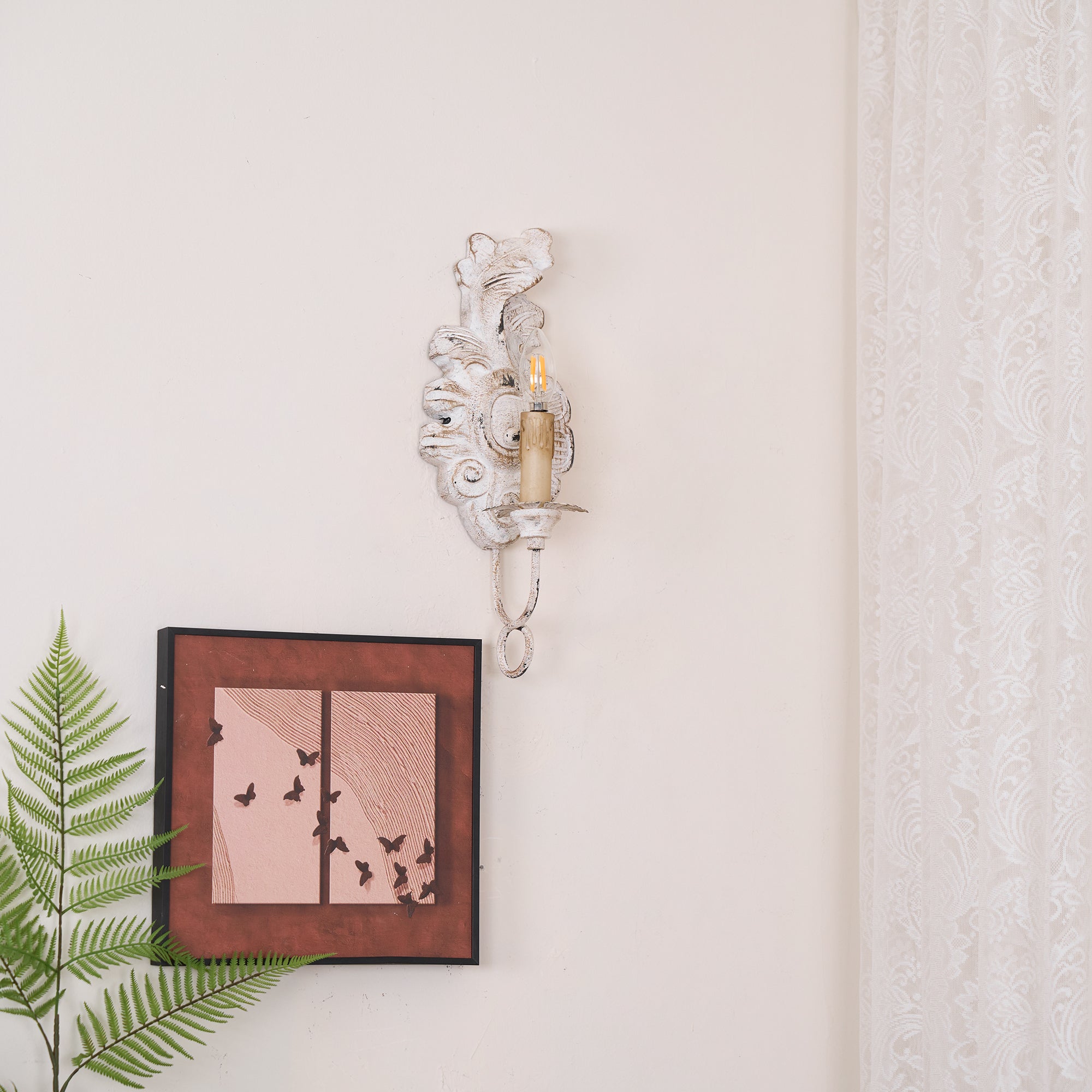 Olsilel Elegance Vintage Resin Metal Sconce Wall Lamp - Lamp Copper