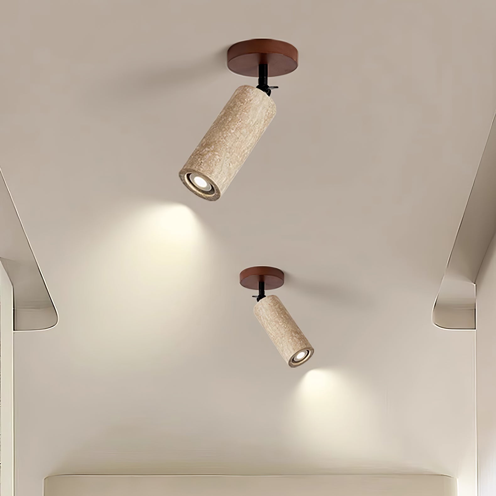 Zarinila Cylindrical-Tube Travertine Wall Light SEO Title - Neutralighting