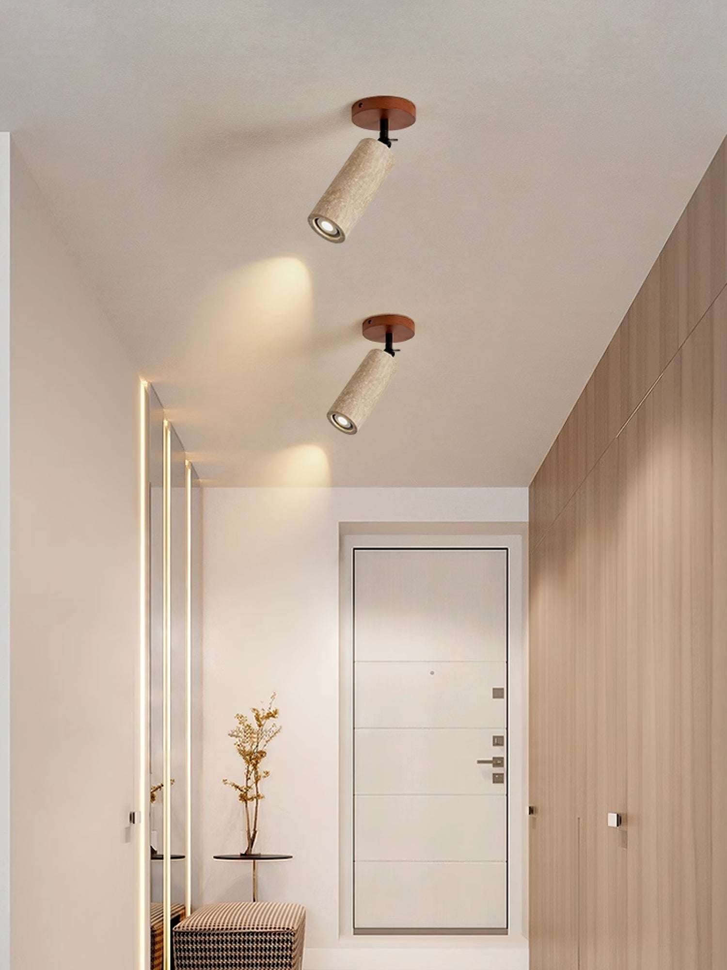 Zarinila Cylindrical-Tube Travertine Wall Light SEO Title - Neutralighting