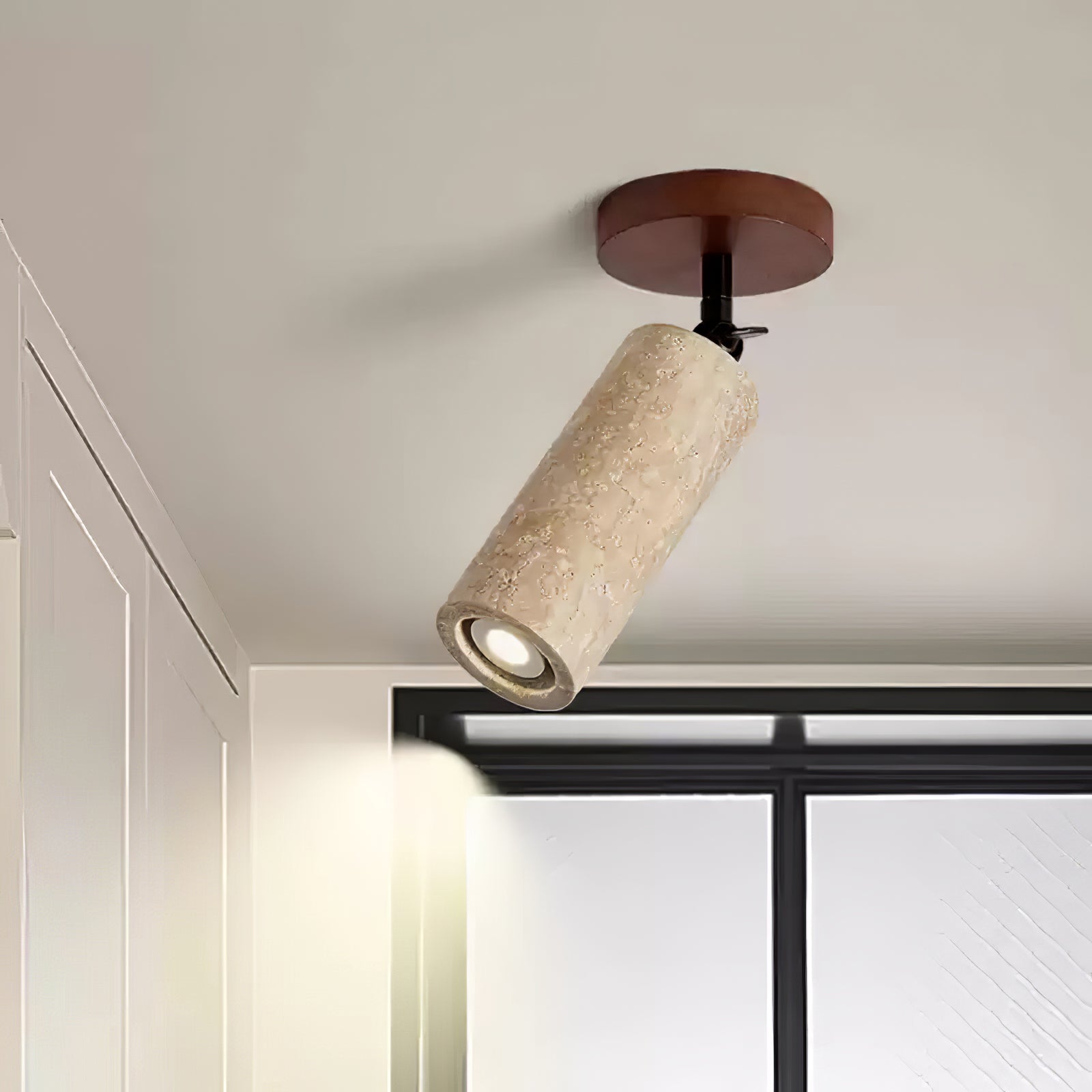 Zarinila Cylindrical-Tube Travertine Wall Light SEO Title - Neutralighting
