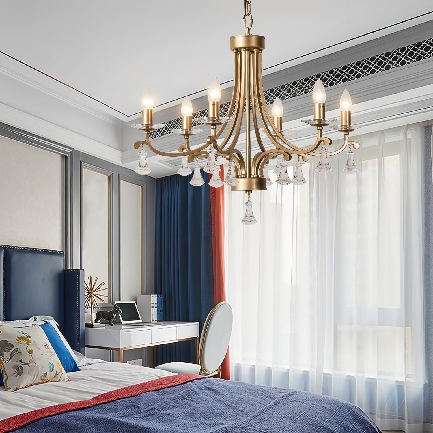 Cuvenara Postmodern Luxury Brass Crystal Chandelier - Lamp Copper