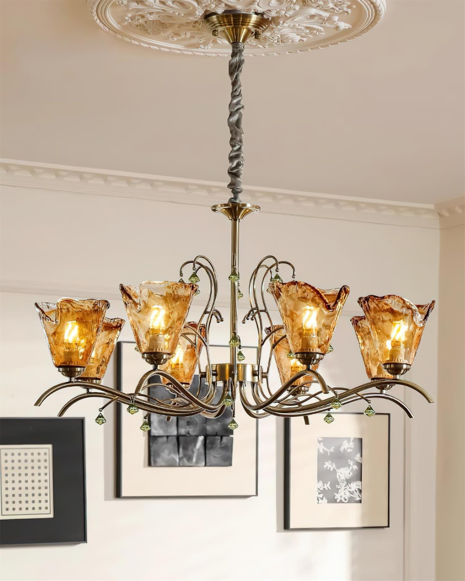 Givona Floral Glass Chandelier - Letslighting
