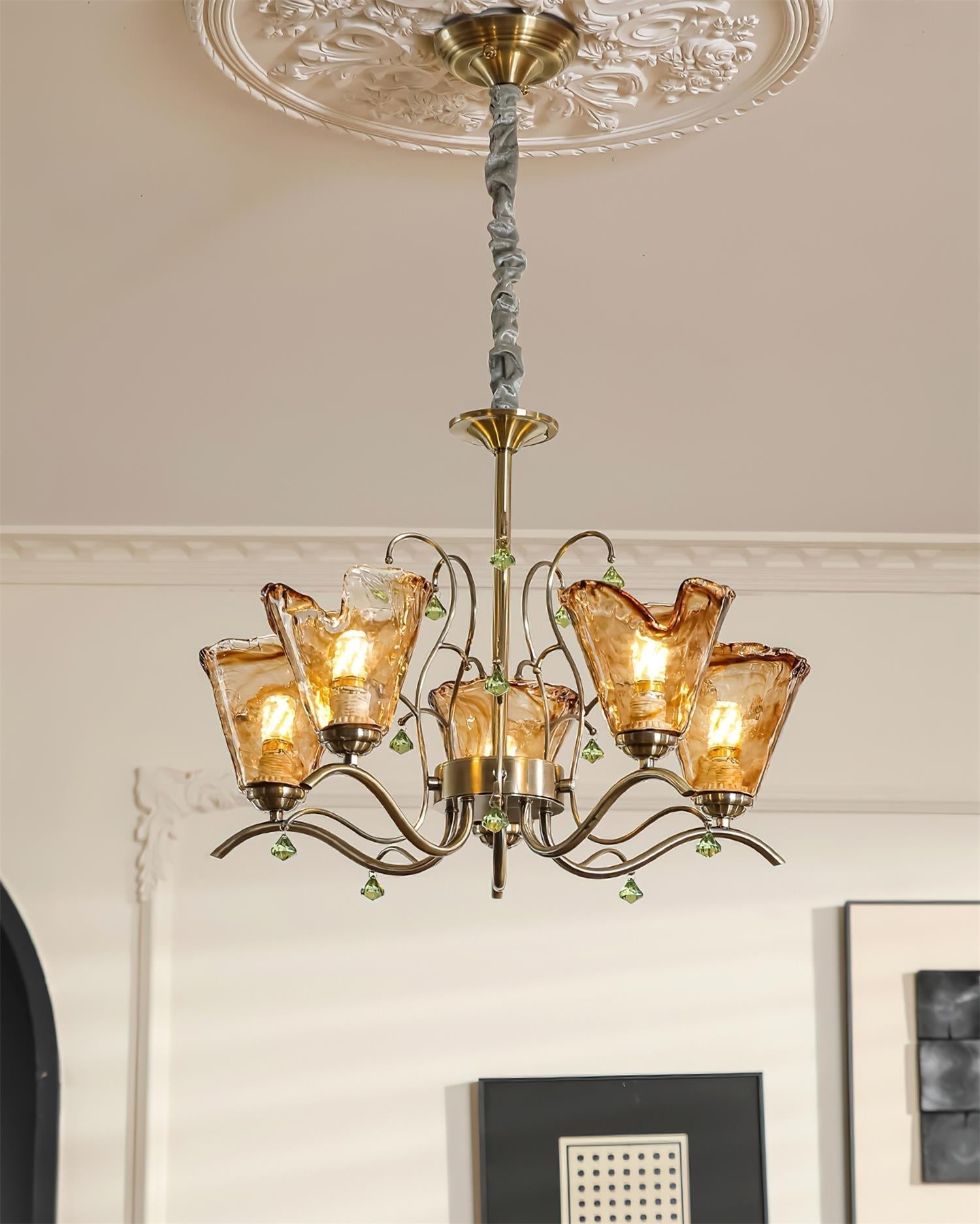 Givona Floral Glass Chandelier - Letslighting