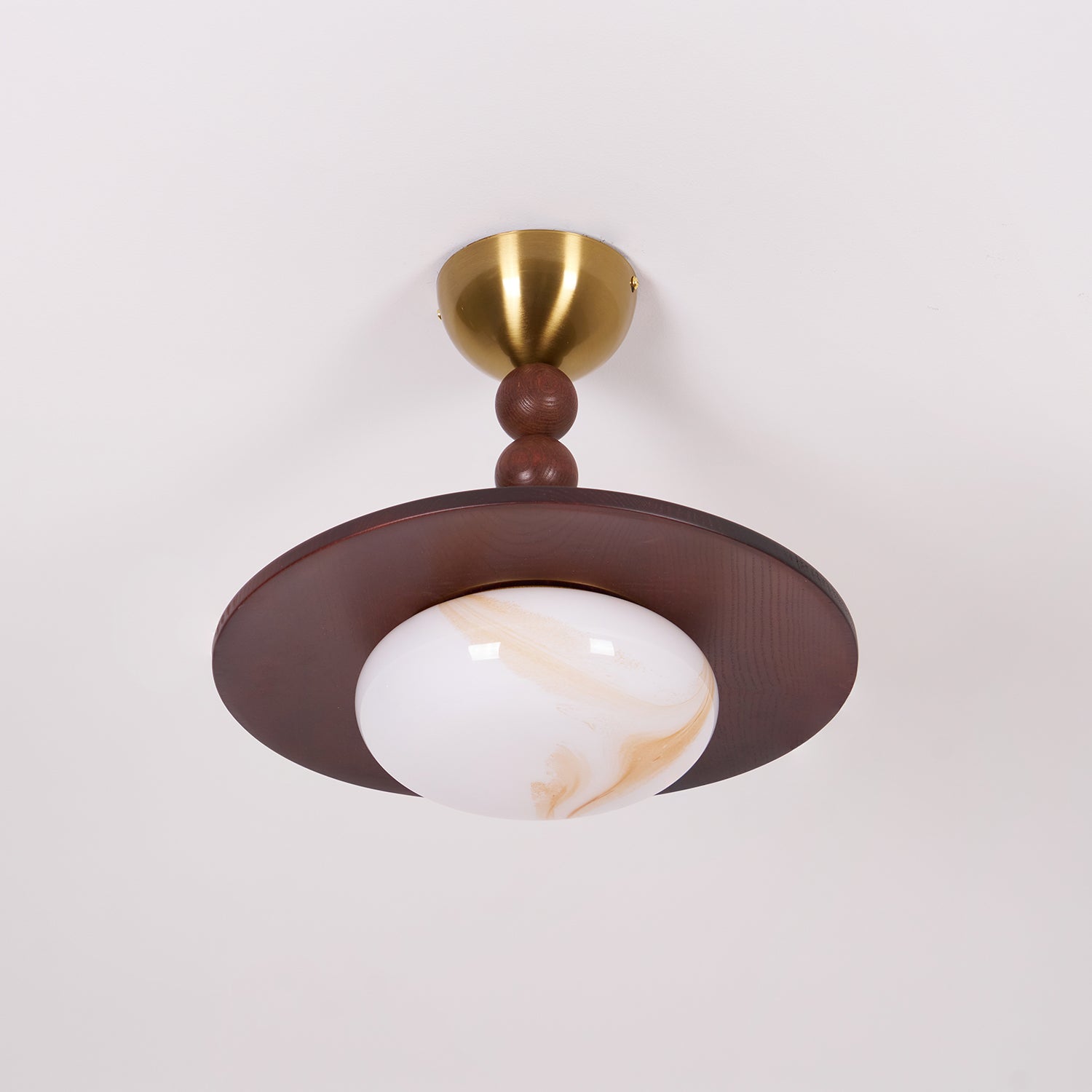Muto Lampada da Soffitto Colore Noce e Bianco Imitazione Alabastro