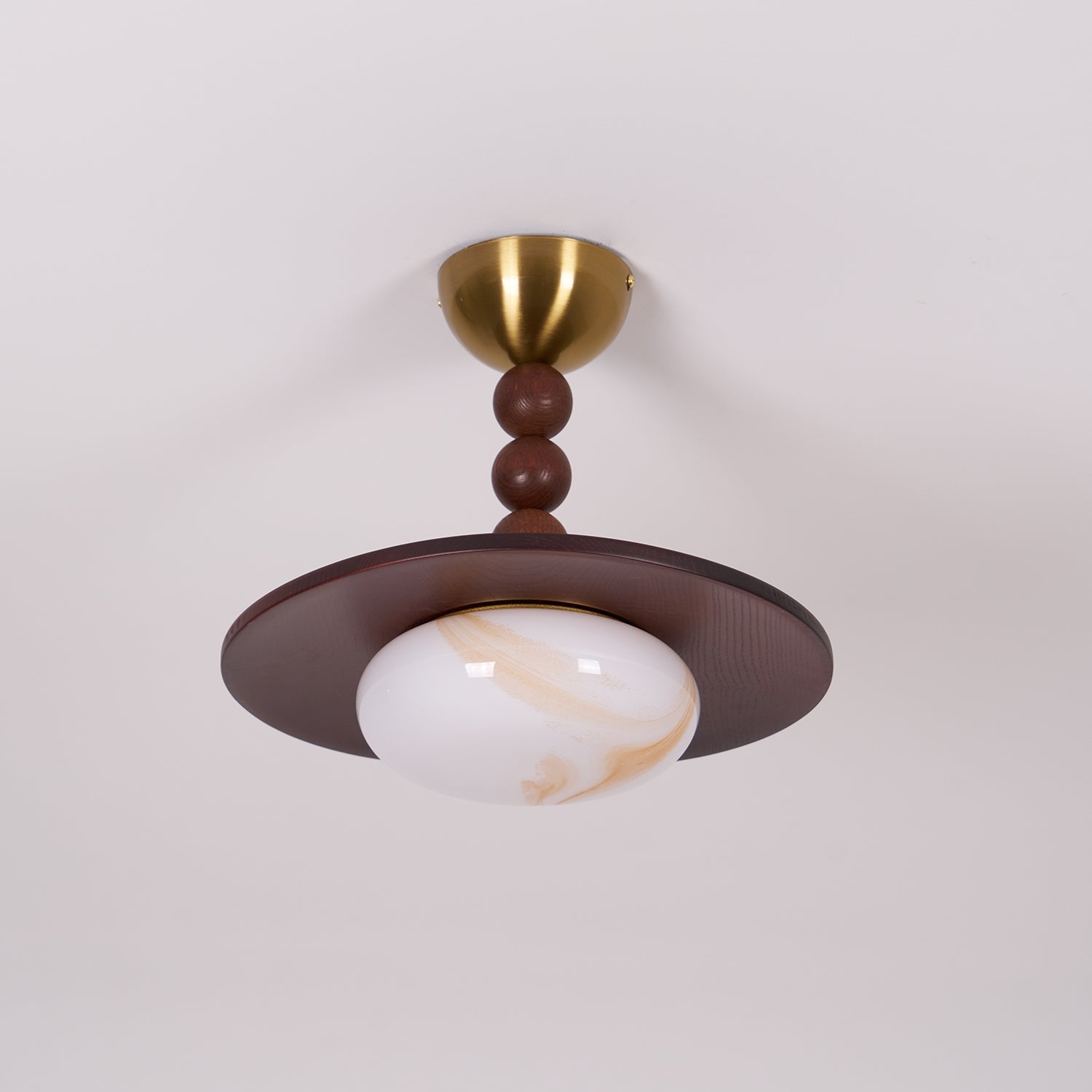 Muto Lampada da Soffitto Colore Noce e Bianco Imitazione Alabastro