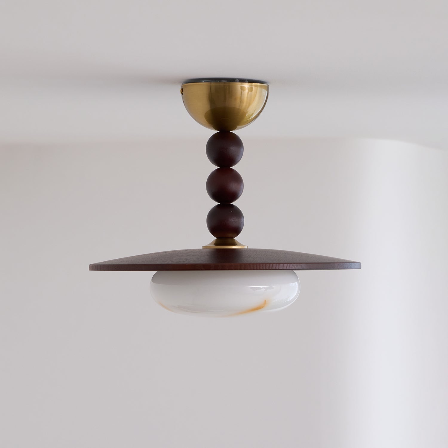 Muto Lampada da Soffitto Colore Noce e Bianco Imitazione Alabastro