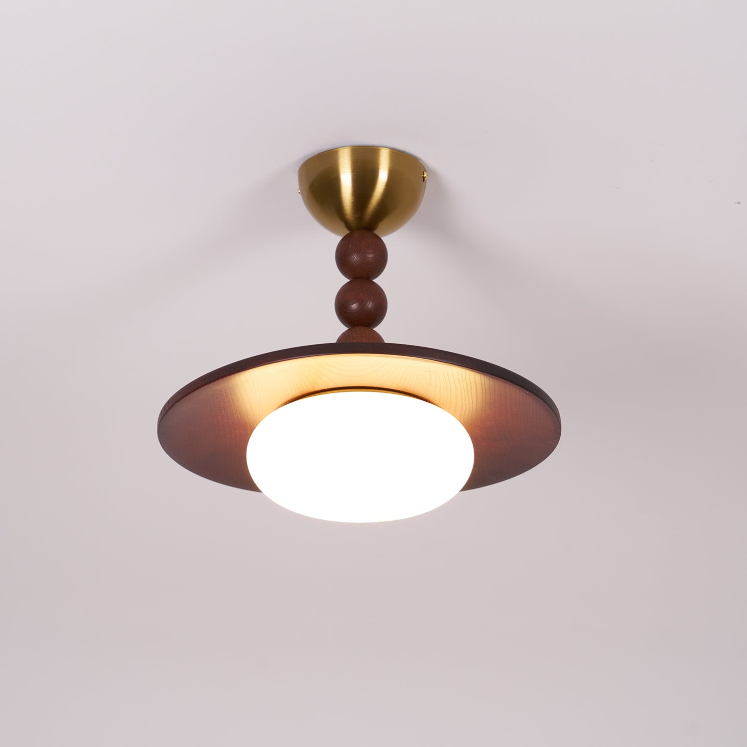 Muto Lampada da Soffitto Colore Noce e Bianco Imitazione Alabastro