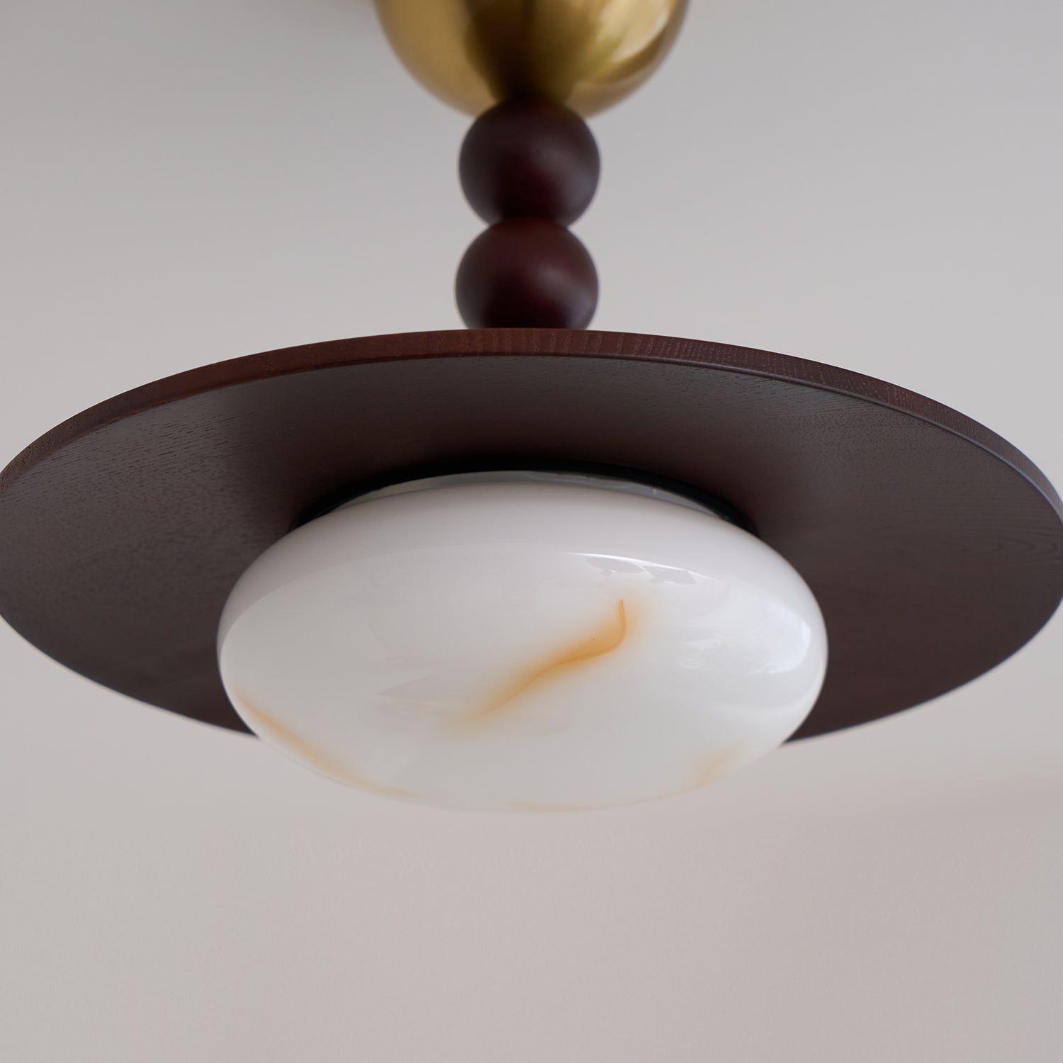 Muto Lampada da Soffitto Colore Noce e Bianco Imitazione Alabastro