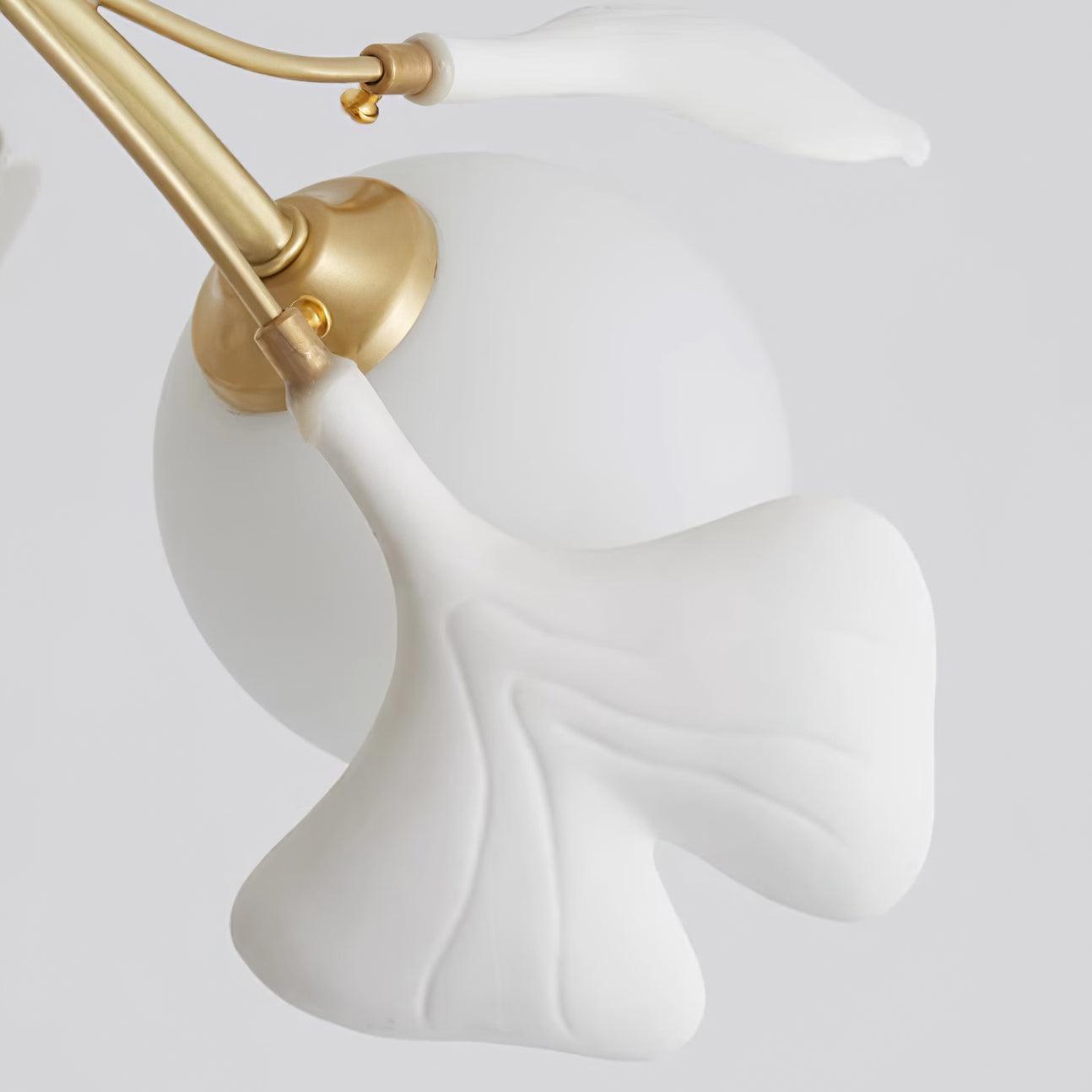 Ginkgo Leaf Chandelier with Frosted Glass Globes - Letslighting