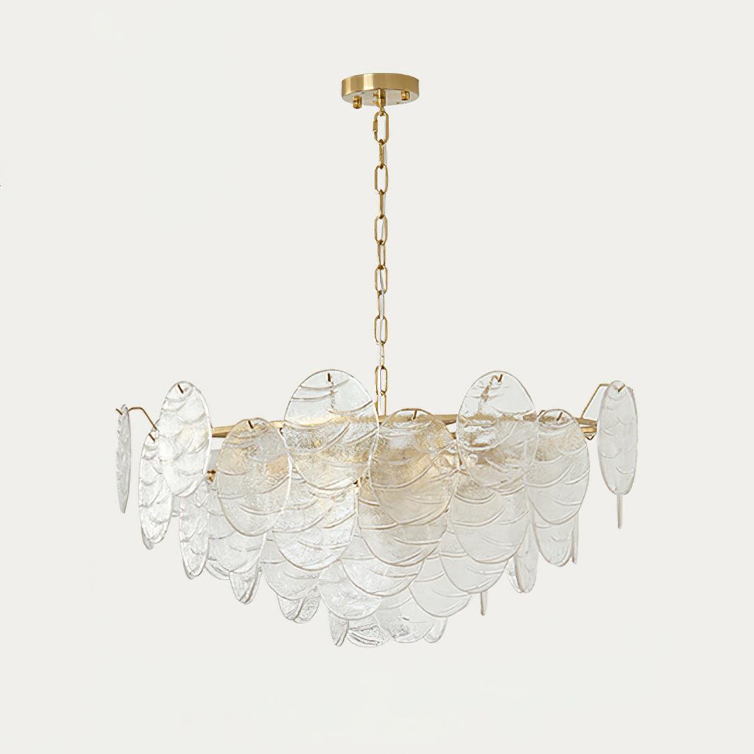 Chandelier Glass Discs Metal Frame Gold Finish Victorian - Letslighting