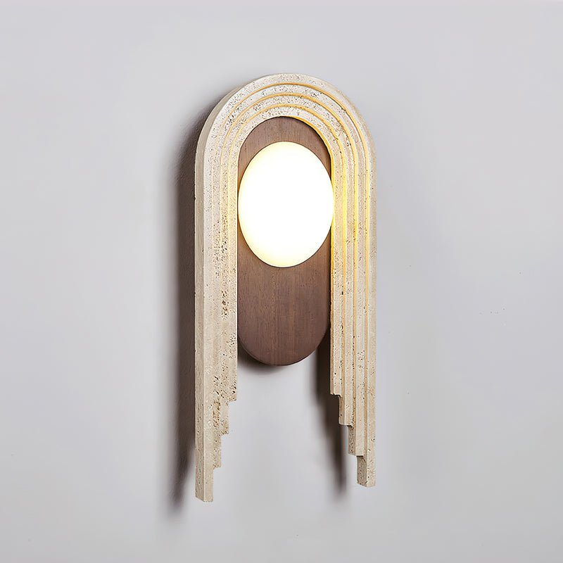 Uloryra Arch-Frame Travertine Wall Light - Neutralighting