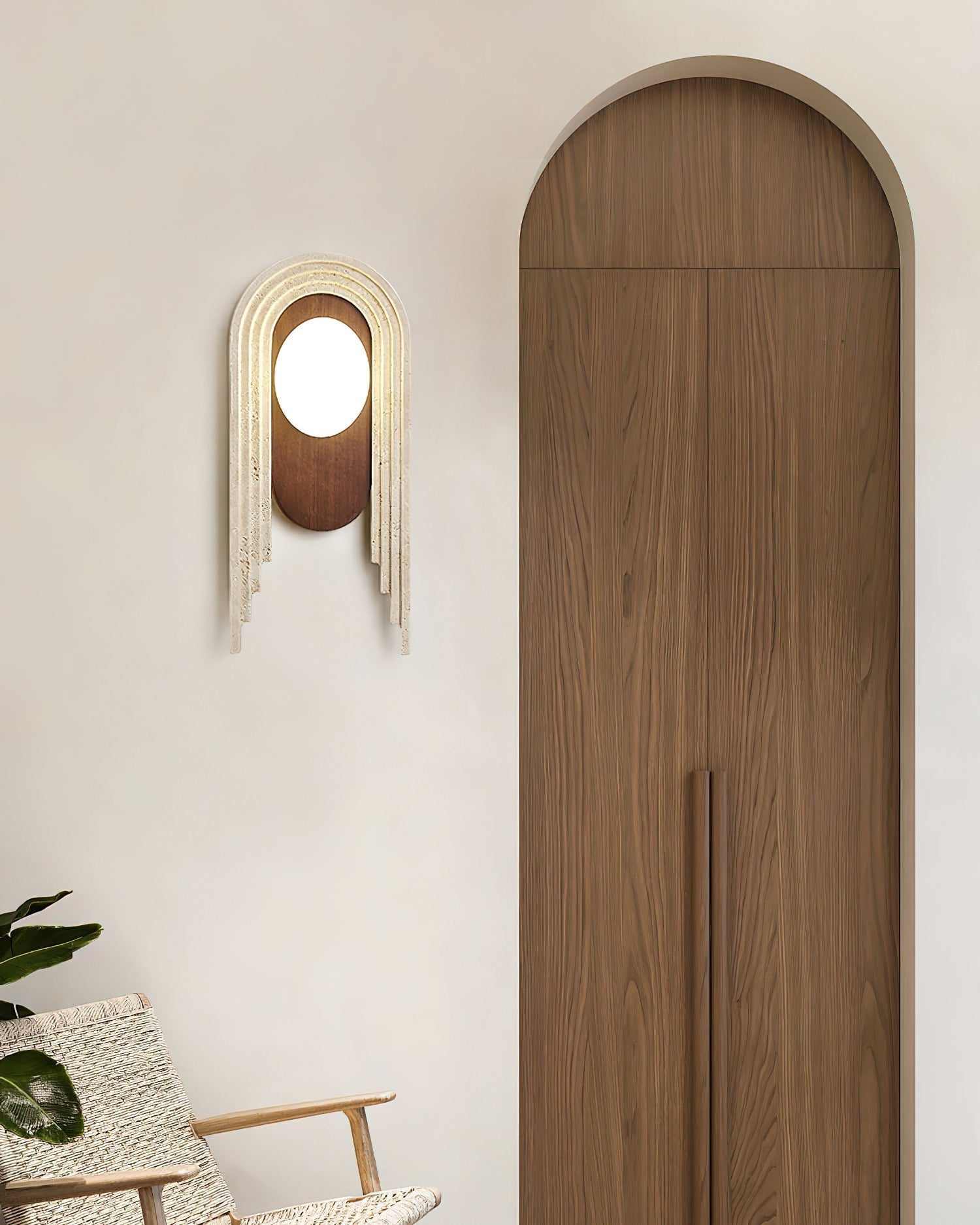 Uloryra Arch-Frame Travertine Wall Light - Neutralighting
