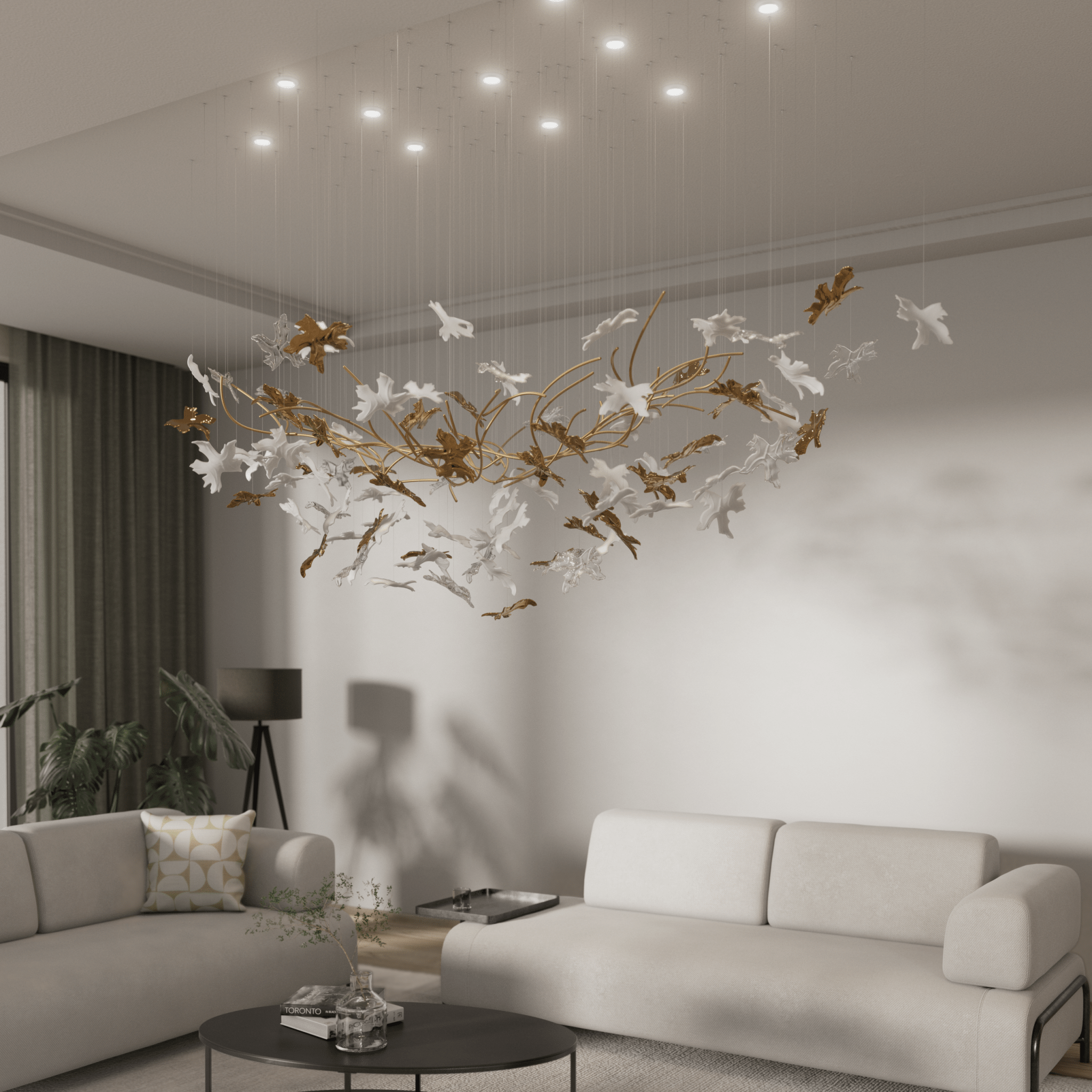 Arinan Floral Glass Chandelier - Blowlighting