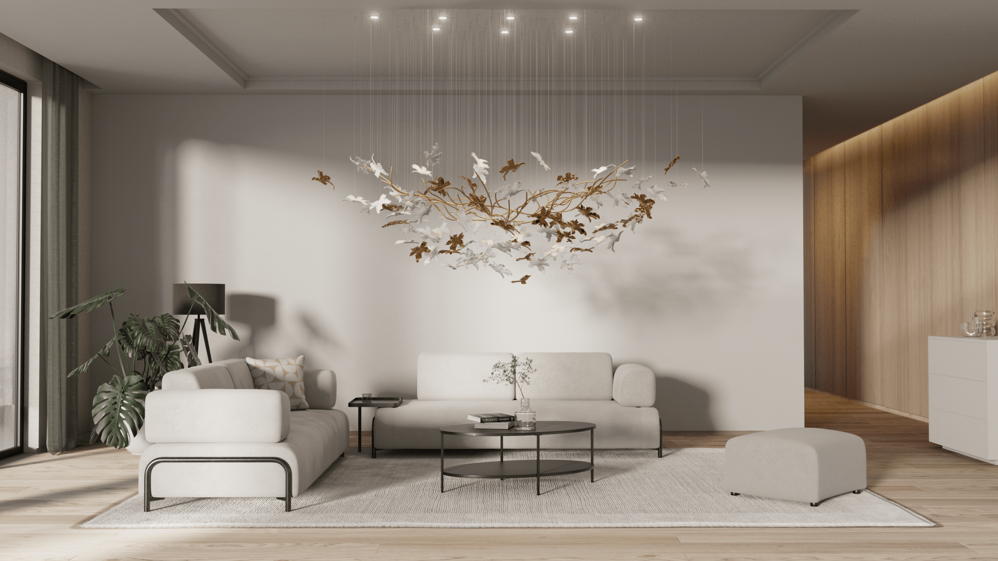 Arinan Floral Glass Chandelier - Blowlighting