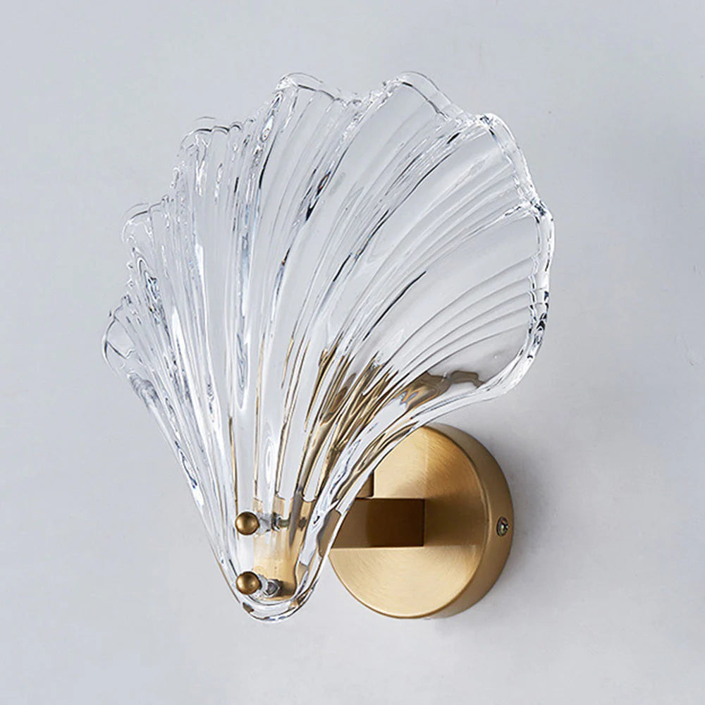 Arisha Elegante LED Metallo Vetro Applique Trasparente Champagne Soggiorno