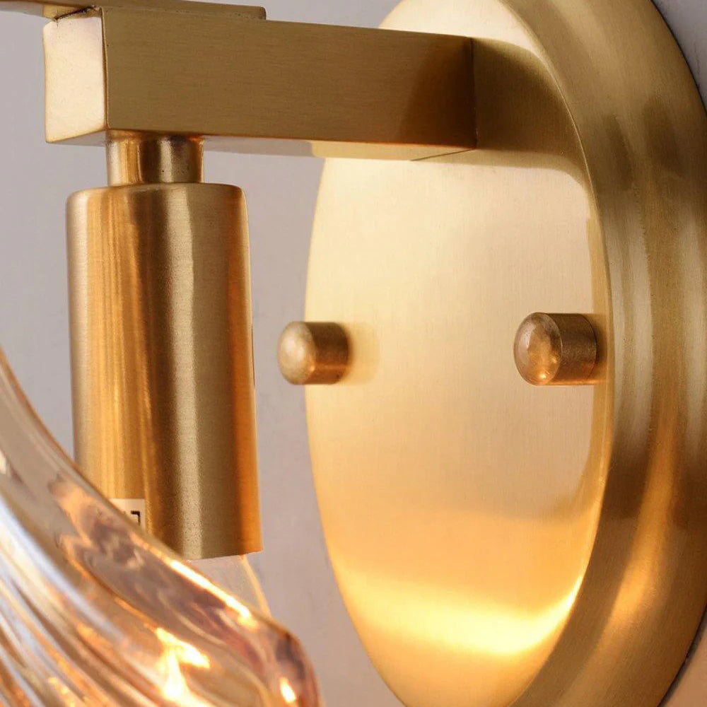 Arisha Elegante LED Metallo Vetro Applique Trasparente Champagne Soggiorno