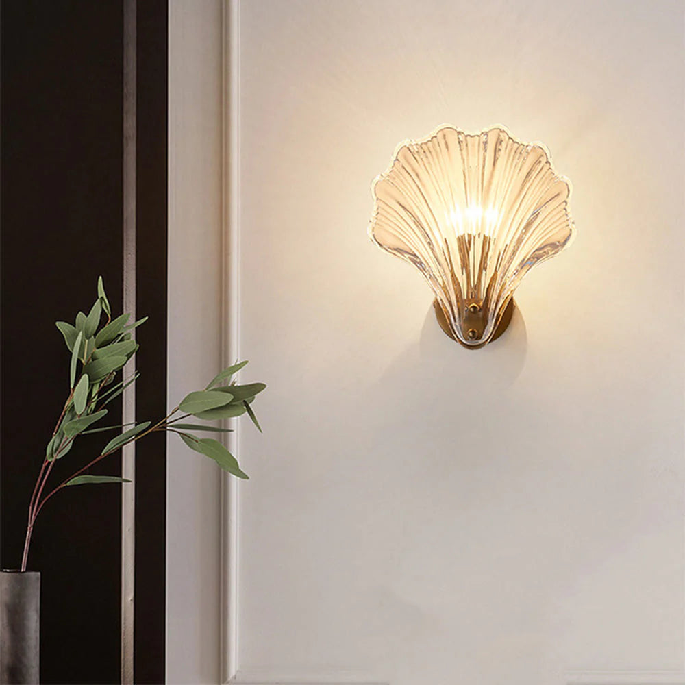 Arisha Elegante LED Metallo Vetro Applique Trasparente Champagne Soggiorno