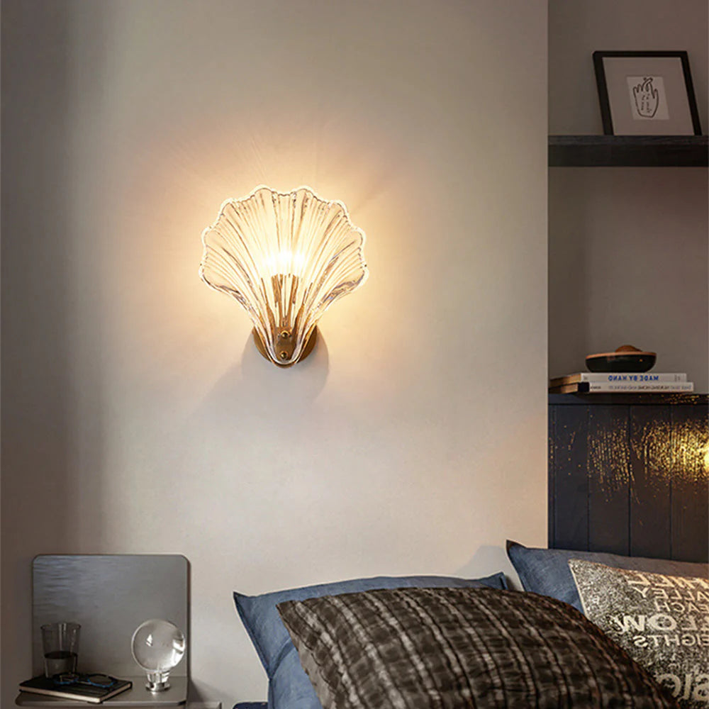 Arisha Elegante LED Metallo Vetro Applique Trasparente Champagne Soggiorno