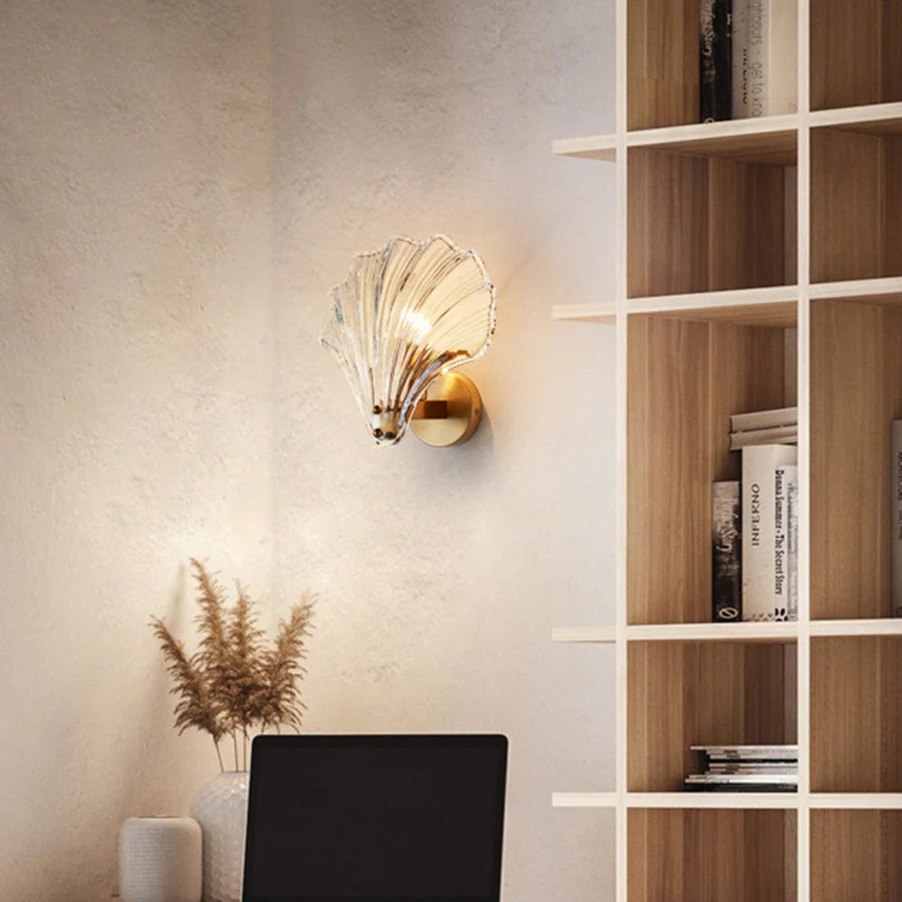 Arisha Elegante LED Metallo Vetro Applique Trasparente Champagne Soggiorno