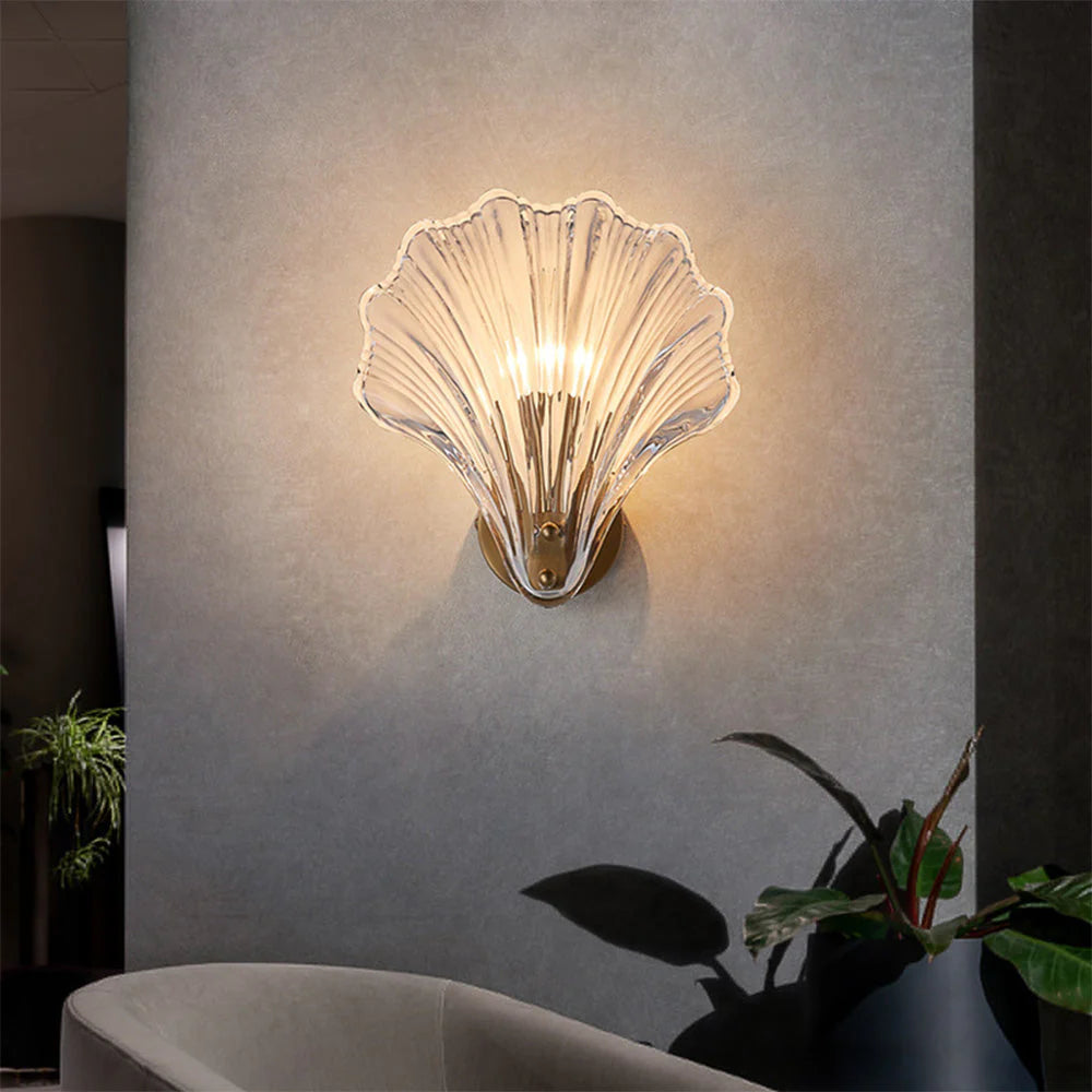 Arisha Elegante LED Metallo Vetro Applique Trasparente Champagne Soggiorno