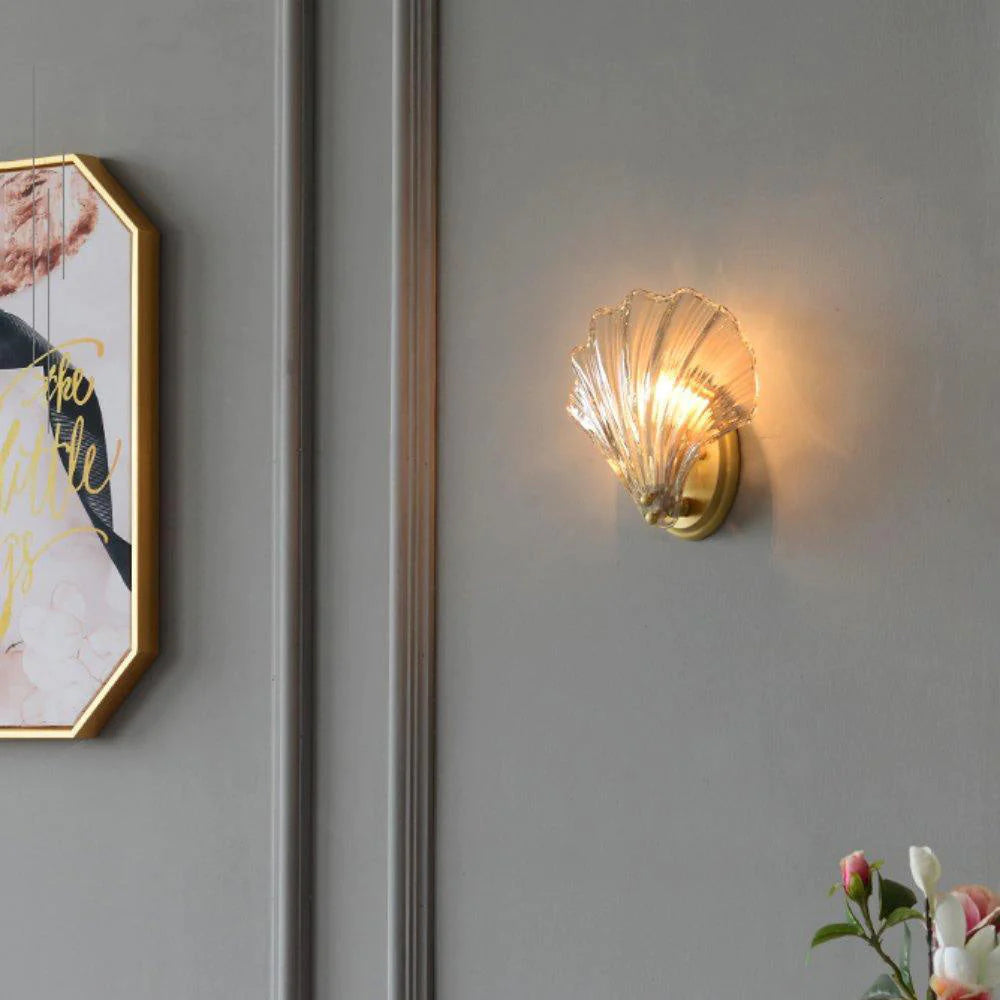 Arisha Elegante LED Metallo Vetro Applique Trasparente Champagne Soggiorno