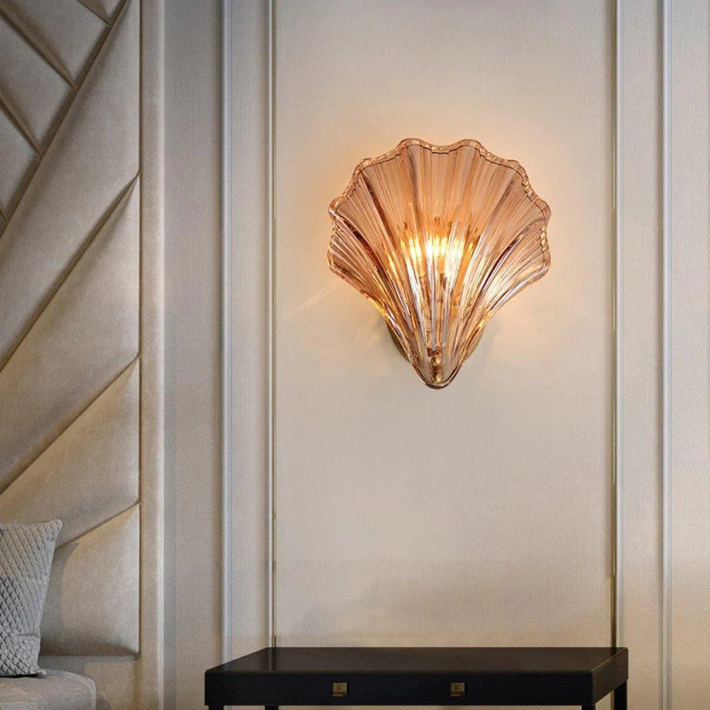 Arisha Elegante LED Metallo Vetro Applique Trasparente Champagne Soggiorno