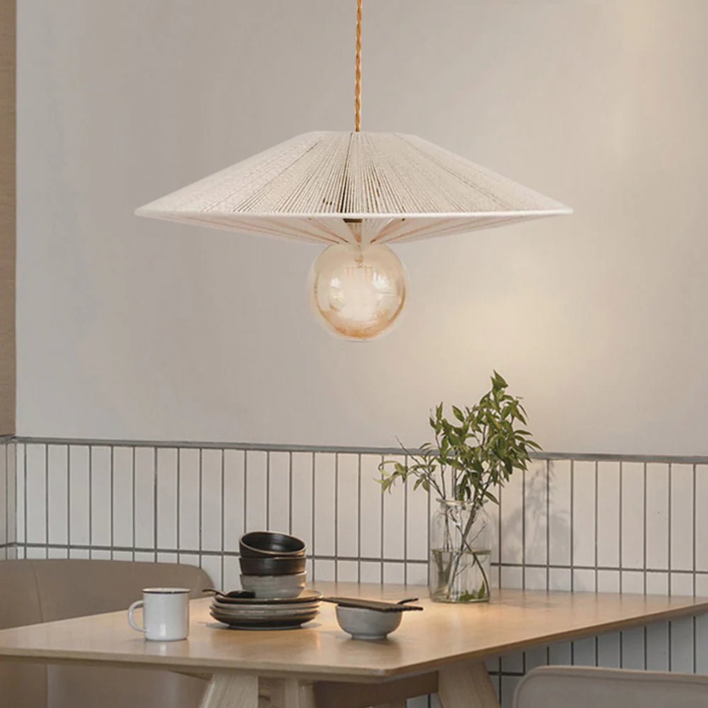 Ritta Cristallo LED Metallo Spago Lanpade a Sospensione Legno Soggiorno