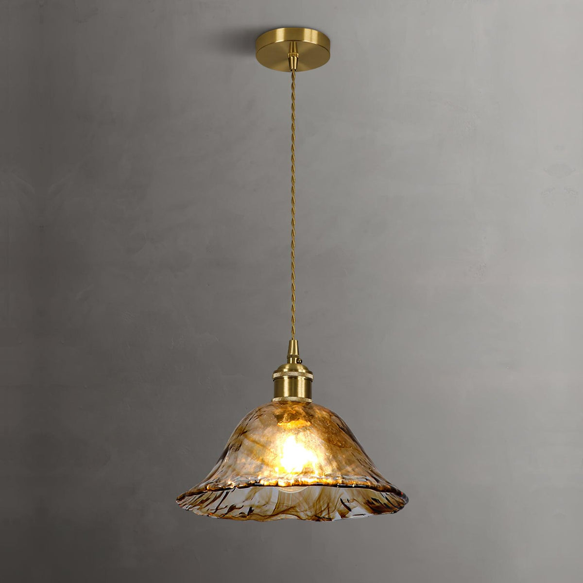 Vintage Brown Glass Pendant Light - Blowlighting
