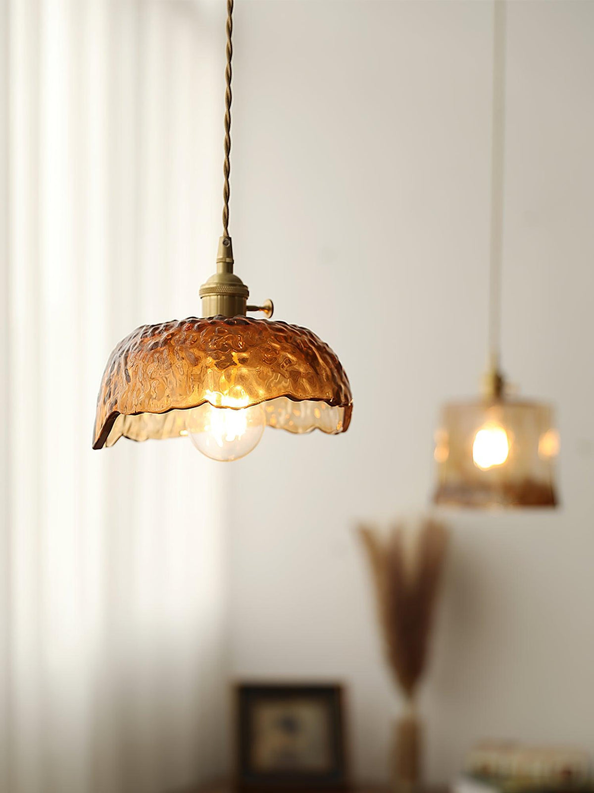 Vintage Brown Glass Pendant Light - Blowlighting