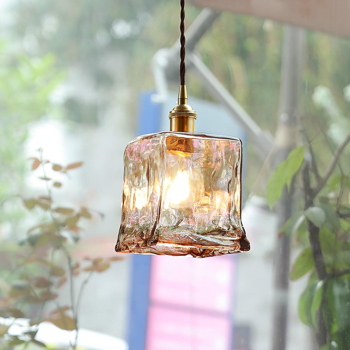Vintage Brown Glass Pendant Light - Blowlighting