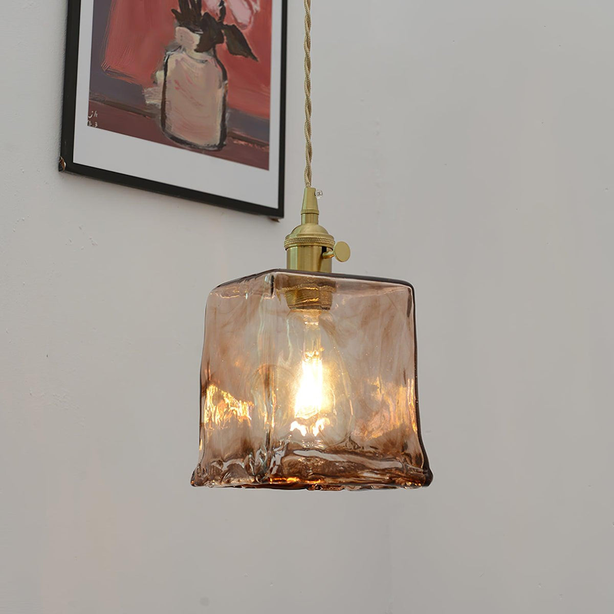 Vintage Brown Glass Pendant Light - Blowlighting