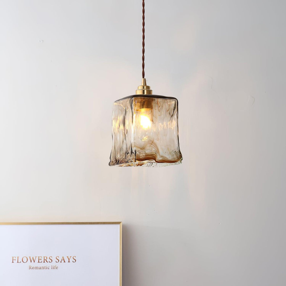Vintage Brown Glass Pendant Light - Blowlighting