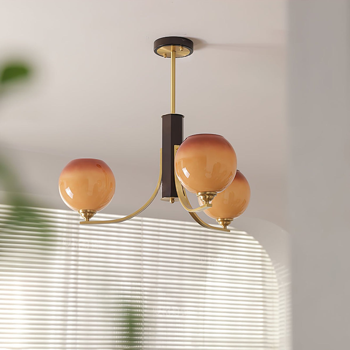 Aurora Chandelier Vintage Caramel Globe - Blowlighting