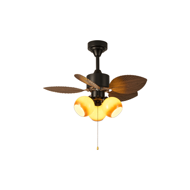 Ventilatore da Soffitto Gulliver Vintage con Pale a Foglia in finitura Nera