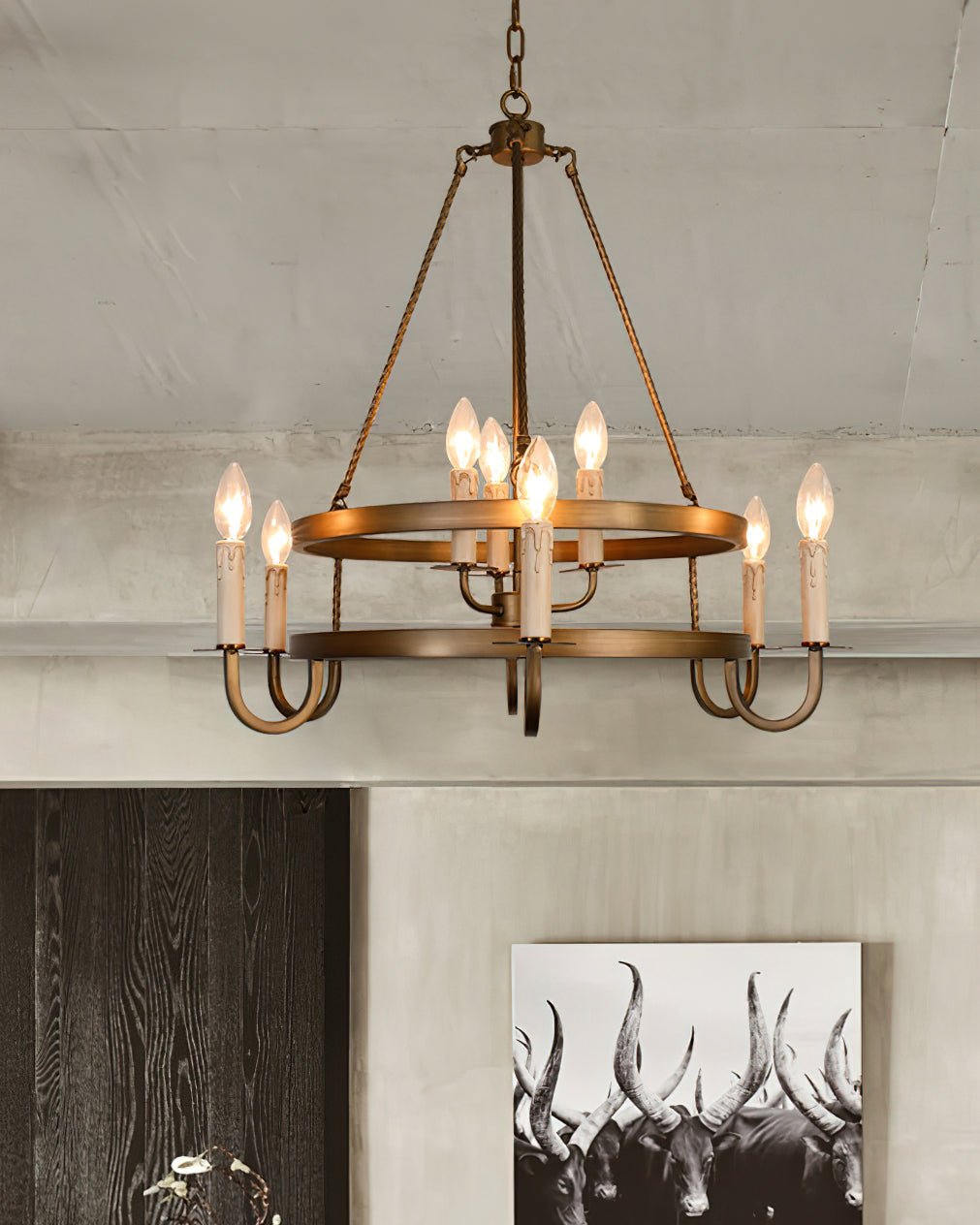 Vintara Brass Candle Chandelier - Blowlighting